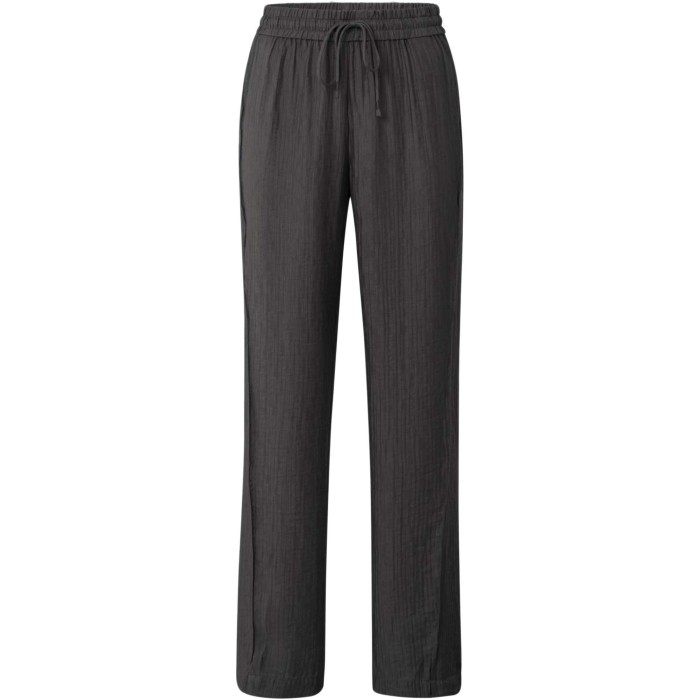 woven wide leg trousers LICORICE BLACK