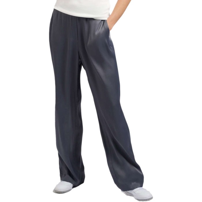 Satin wide leg trousers with e ANTHRACITE