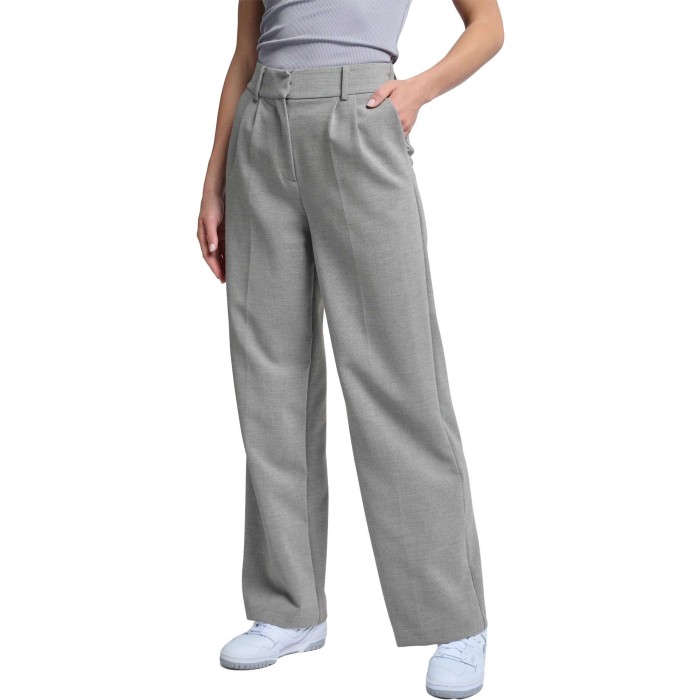 Woven wide leg trousers with p LIGHT GREY MELANGE