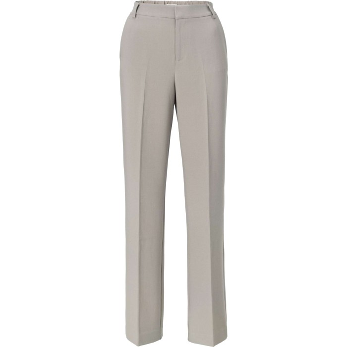 woven wide leg trousers with e MOON ROCK DARK SAND