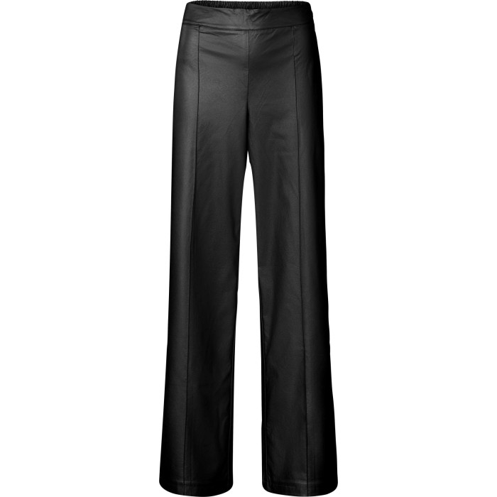 Faux leather metallic wide leg BLACK