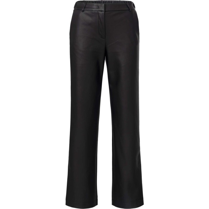 Faux leather wide leg trousers BLACK