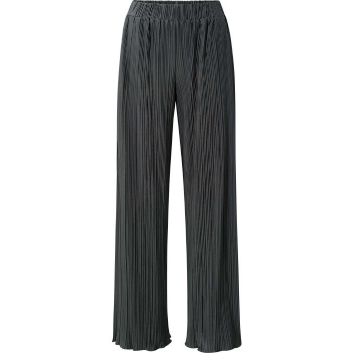 Jersey plisse wide leg trouser DARK METAL GREY