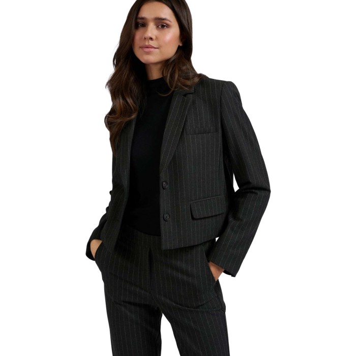 Short soft pinstripe blazer ANTHRACITE DESSIN