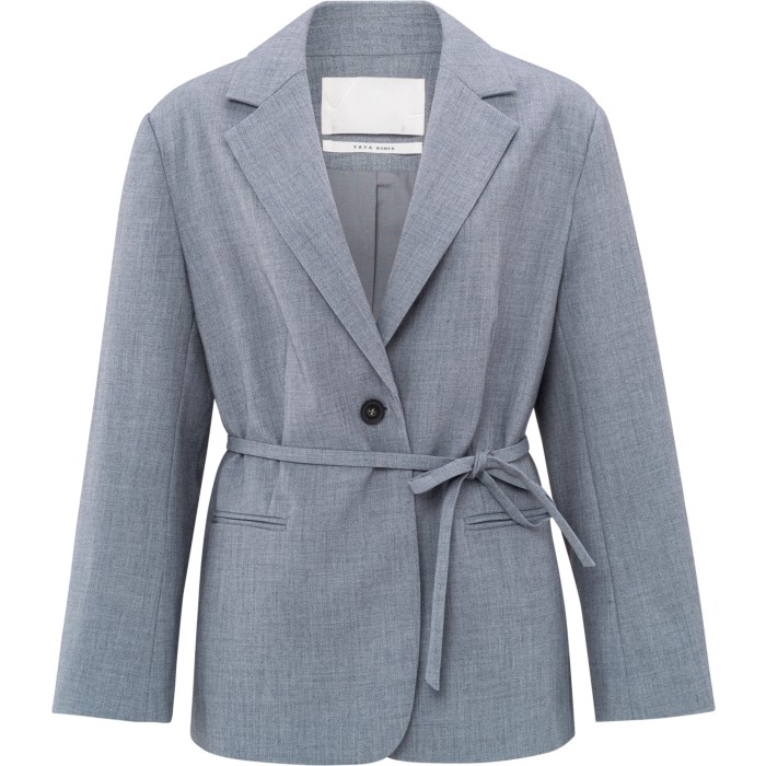 Oversized blazer with belt NAVAL ACADEMY BLUE M