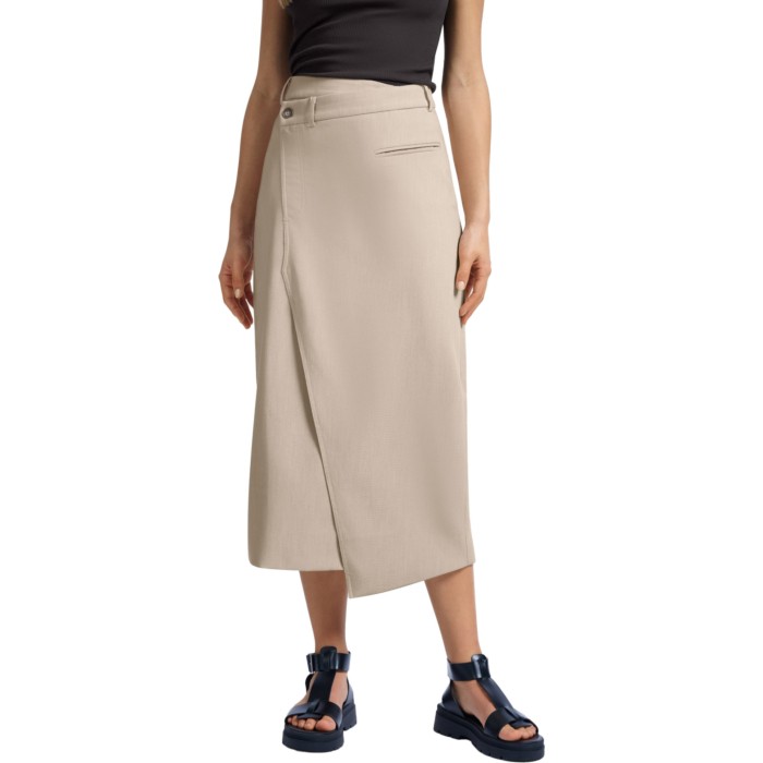 Woven melange midi skirt HUMUS BEIGE MELANGE