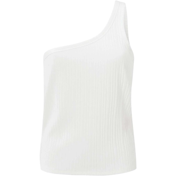 One shoulder singlet BLANC DE BLANC WHITE