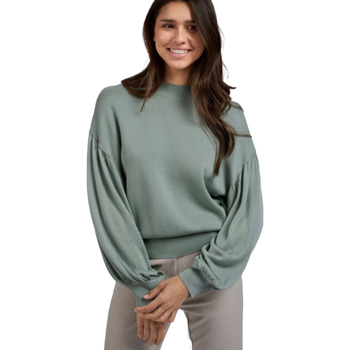 Wide long sleeve sweater JADE GREEN