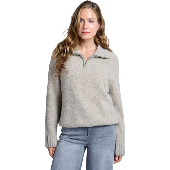 Boucle sweater with rib detail DOVE GRAY