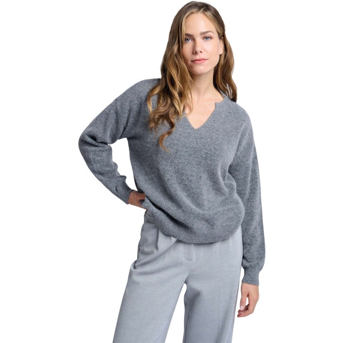 Sweater with round v-neck FORMAL GRAY