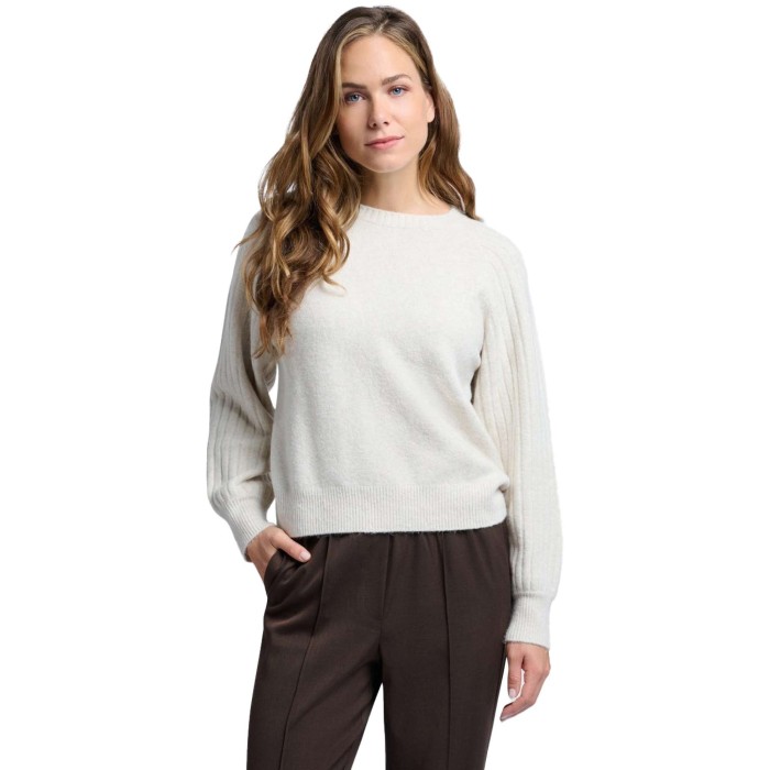 Rib mixed sweater ls OFF WHITE MELANGE