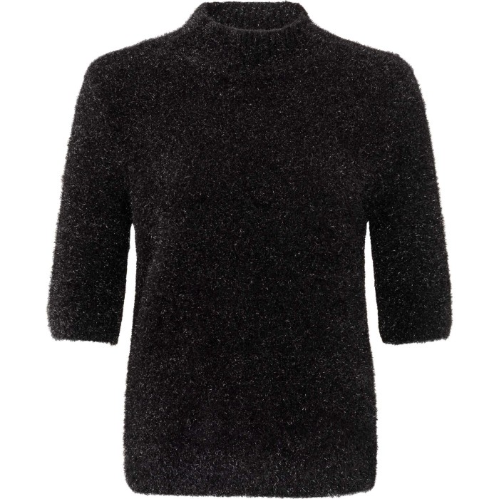 Glitter furry sweater BLACK