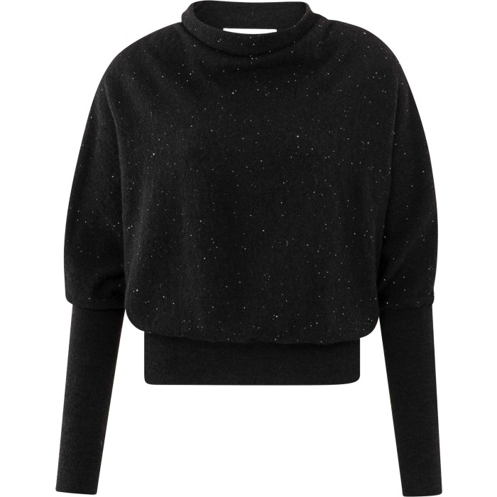 Sequin batwing sweater BLACK