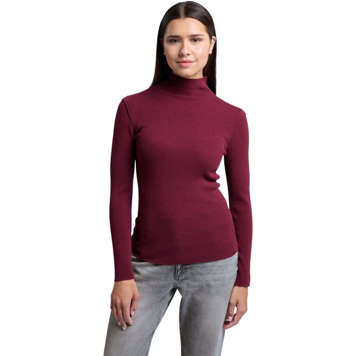 Turtle rib fitted sweater TAWNY PORT RED