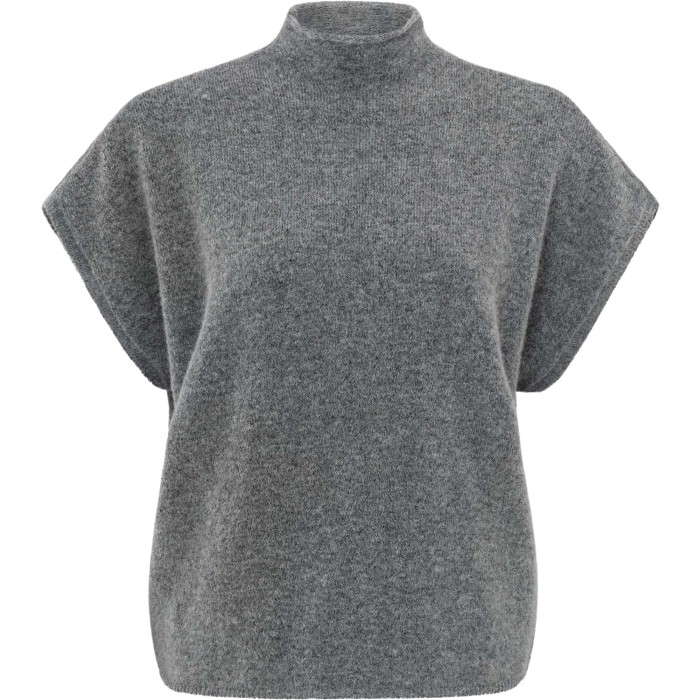 Sleeveless high neckline sweat FORMAL GRAY MELANGE