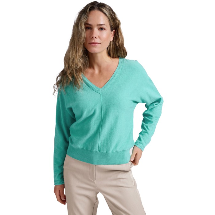 Sweater with batwing sleeves POOL BLUE