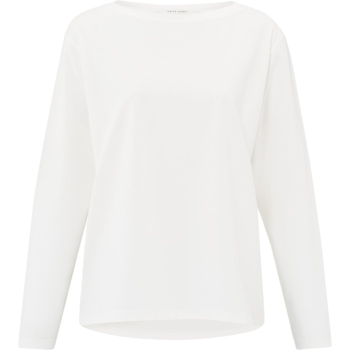 Long-sleeve top with boatneck BLANC DE BLANC WHITE